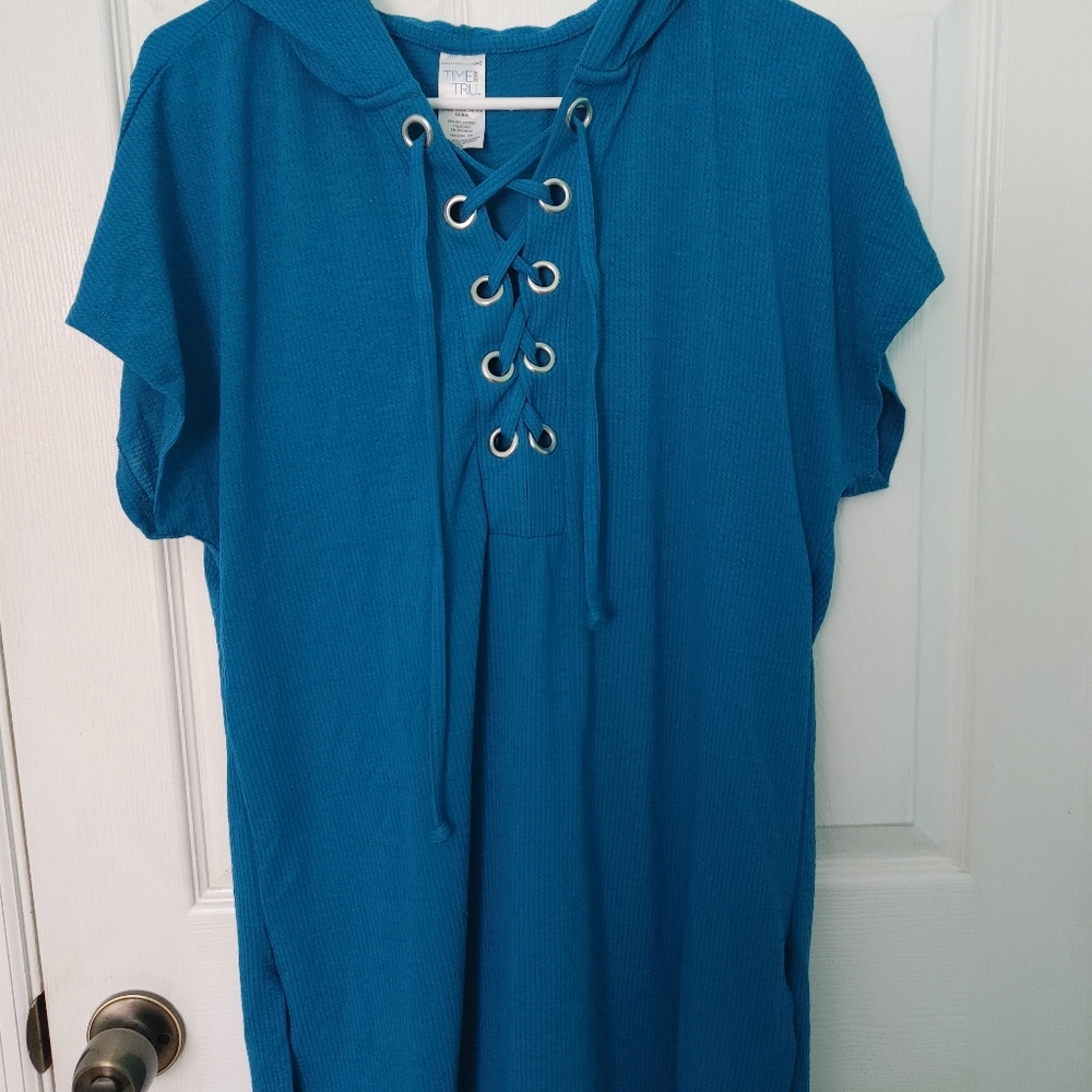 Time and Tru medium blue bathing suit coverup